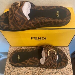 Fendi monogram slide. European size 42. Brand new with dust bag and box. $158